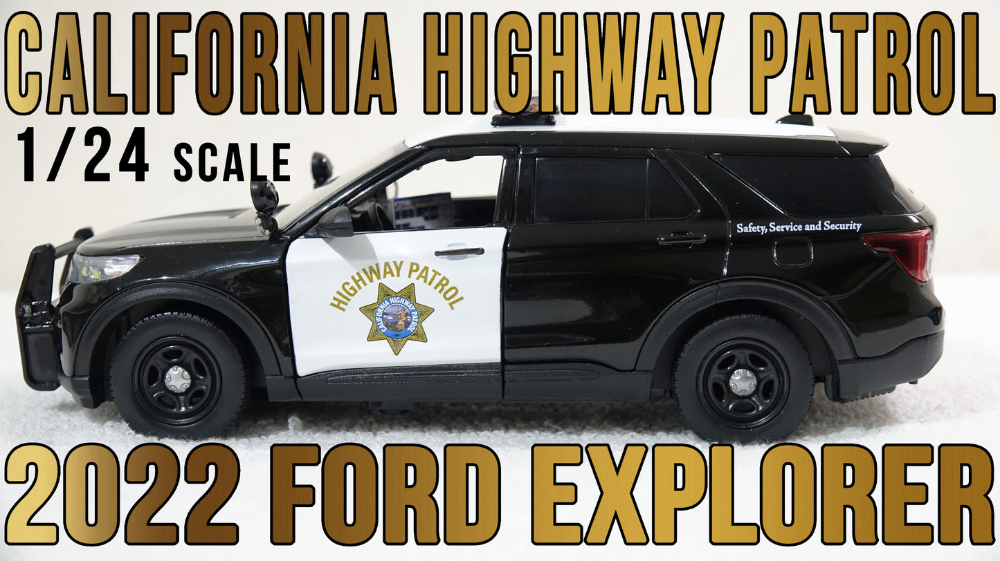 1/24 scale California Highway Patrol 2022 Ford Explorer with custom added lights and siren. !!FREE SHIPPING!!