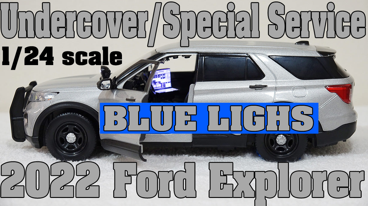 1/24 scale Silver Undercover Police 2022 Ford Explorer with custom added lights and siren. !!FREE SHIPPING!!