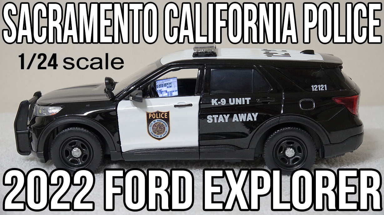 1/24 scale Sacramento Police K-9 unit 2022 Ford Explorer with custom added lights and siren. !!FREE SHIPPING!!