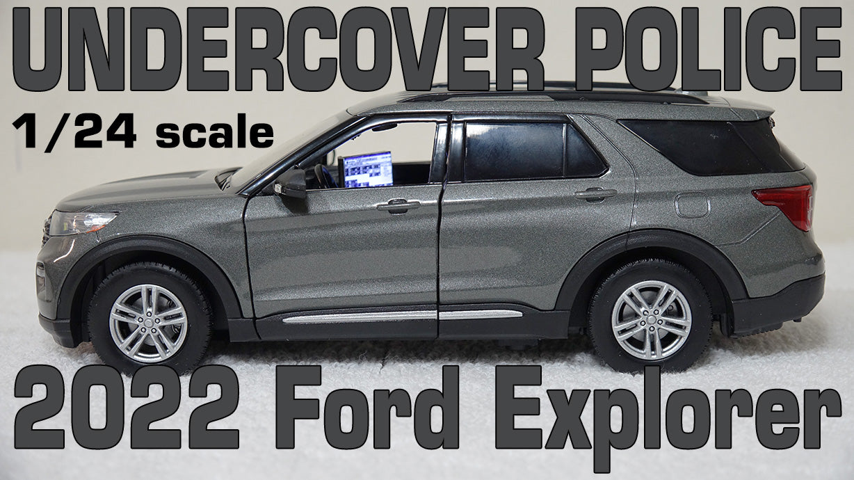 1/24 scale Civilian Gray Undercover Police 2022 Ford Explorer with custom added lights and siren. !!FREE SHIPPING!!