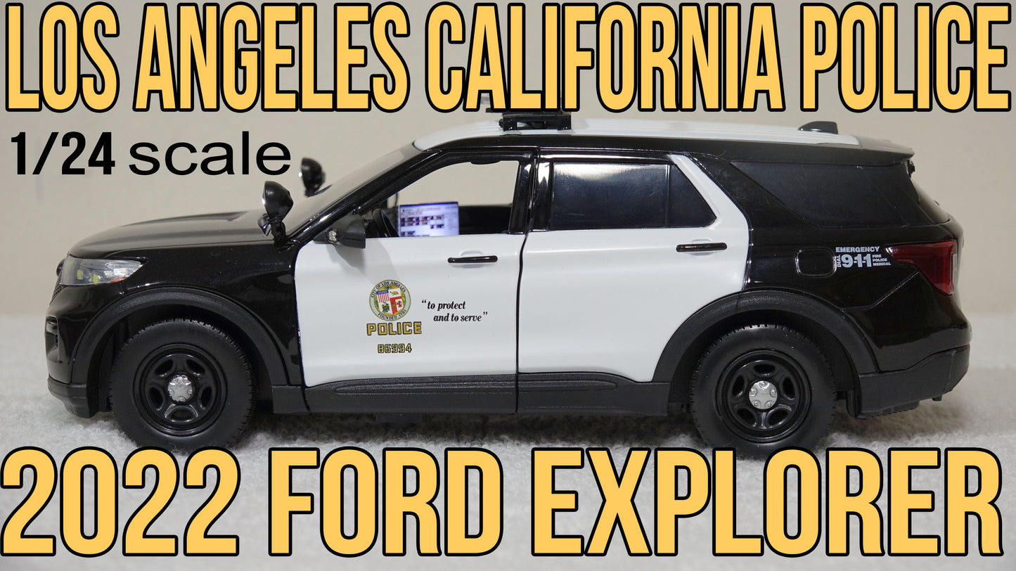 1/24 scale Los Angeles Police Department 2022 Ford Explorer with custom added lights and siren. !!FREE SHIPPING!!