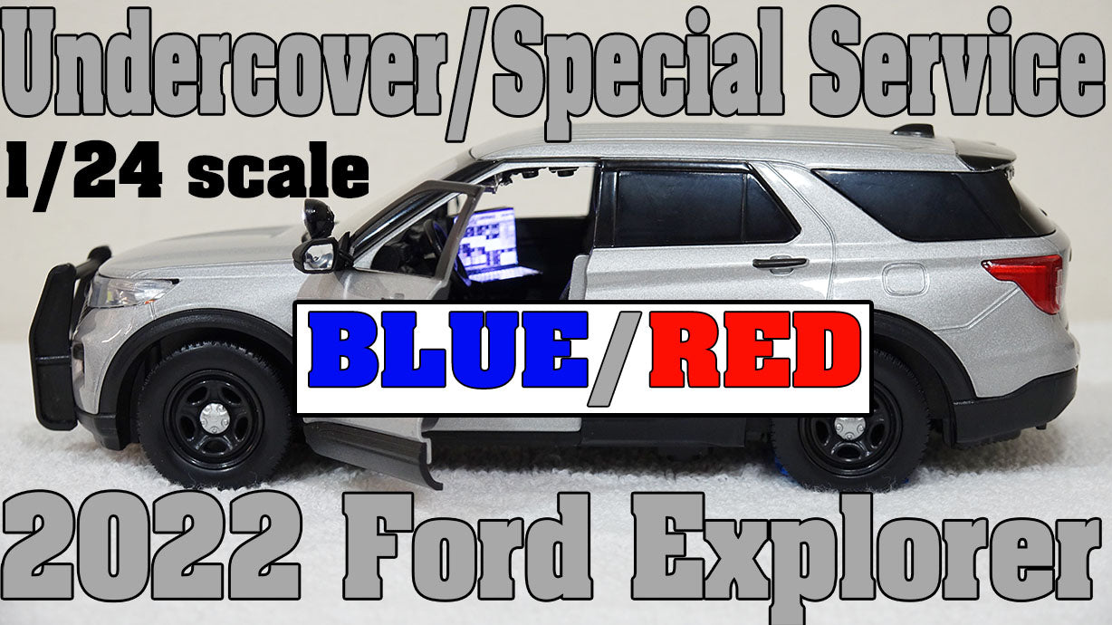 1/24 scale Silver Undercover Police 2022 Ford Explorer with custom added lights and siren. !!FREE SHIPPING!!