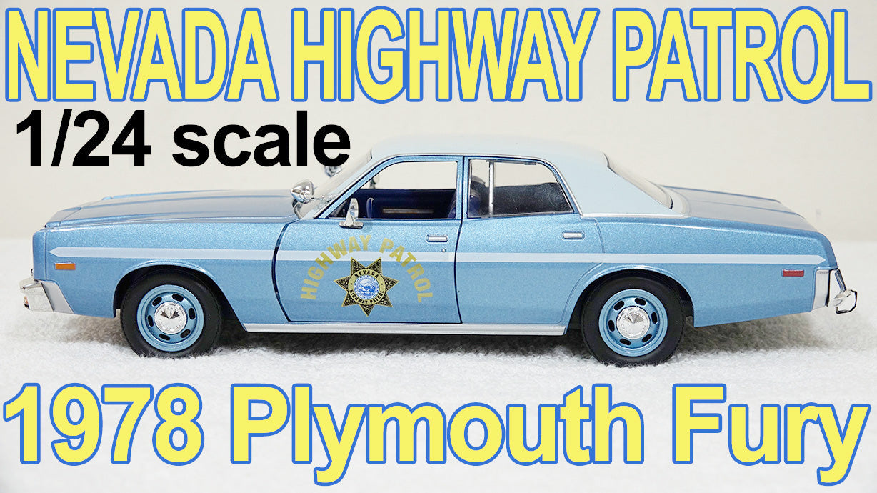1/24 scale Nevada Highway Patrol 1978 Plymouth Fury with custom added Lights and Siren  FREE SHIPPING!!