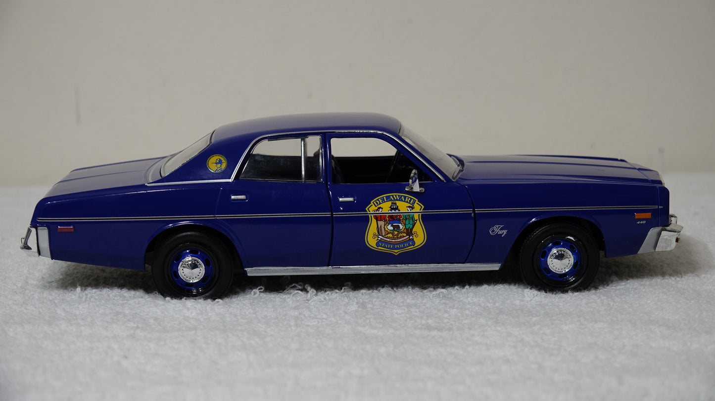 1/24 scale Delaware State Police 1978 Plymouth Fury with custom added Lights and Siren  FREE SHIPPING!!