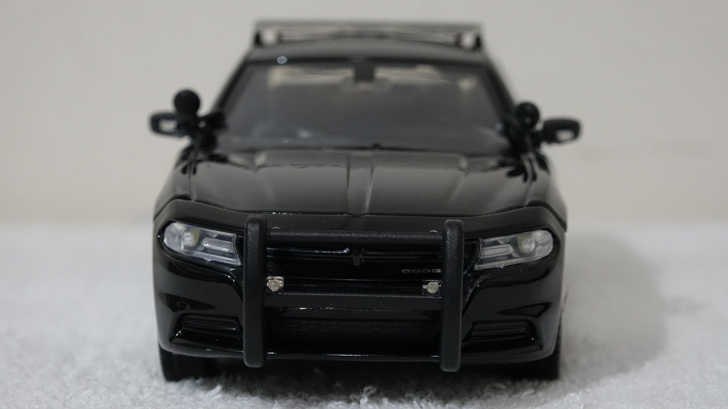 1/24 scale Unmarked Police Black & White 2023 Dodge Charger with custom added lights and siren. FREE SHIPPING!!