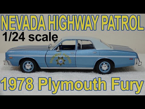 1/24 scale Nevada Highway Patrol 1978 Plymouth Fury with custom added Lights and Siren  FREE SHIPPING!!