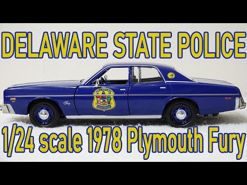 1/24 scale Delaware State Police 1978 Plymouth Fury with custom added Lights and Siren  FREE SHIPPING!!