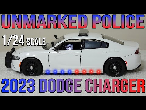 1/24 scale Unmarked Police White 2023 Dodge Charger with custom added lights and siren. FREE SHIPPING!!