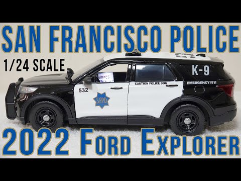 1/24 scale San Francisco Police K-9 unit 2022 Ford Explorer with custom added lights and siren. !!FREE SHIPPING!!