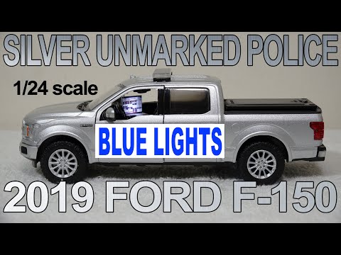 1/24 scale Silver Unmarked Police 2019 Ford F-150 with custom added lights and siren. !!FREE SHIPPING!!