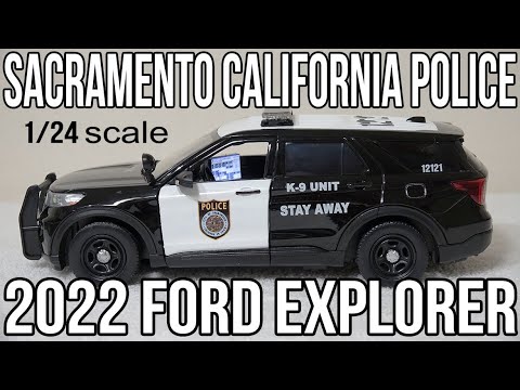 1/24 scale Sacramento Police K-9 unit 2022 Ford Explorer with custom added lights and siren. !!FREE SHIPPING!!